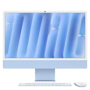 iMac con pantalla Retina 4,5K de 24 pulgadas: Chip M4 de Apple con CPU de 8 núcleos y GPU de 8 núcleos, 24 GB RAM, 512 GB SSD , Vidrio estándar, Gigabit Ethernet, Teclado Magic Keyboard - Azul